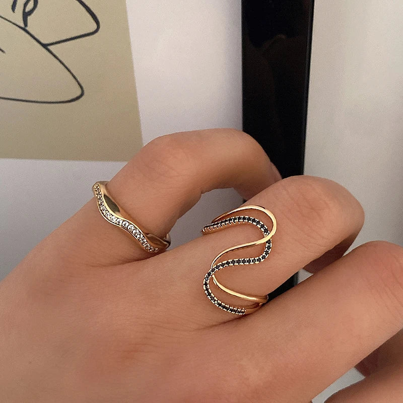 Entangled Black Zircon Ring - ÉclatMystique