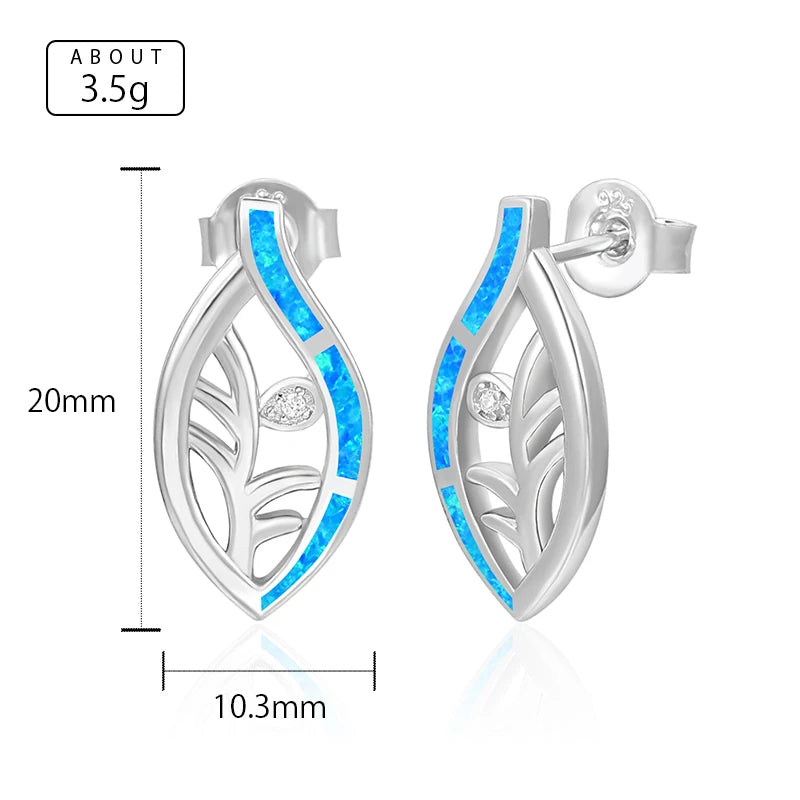 Opal Leaf Earrings