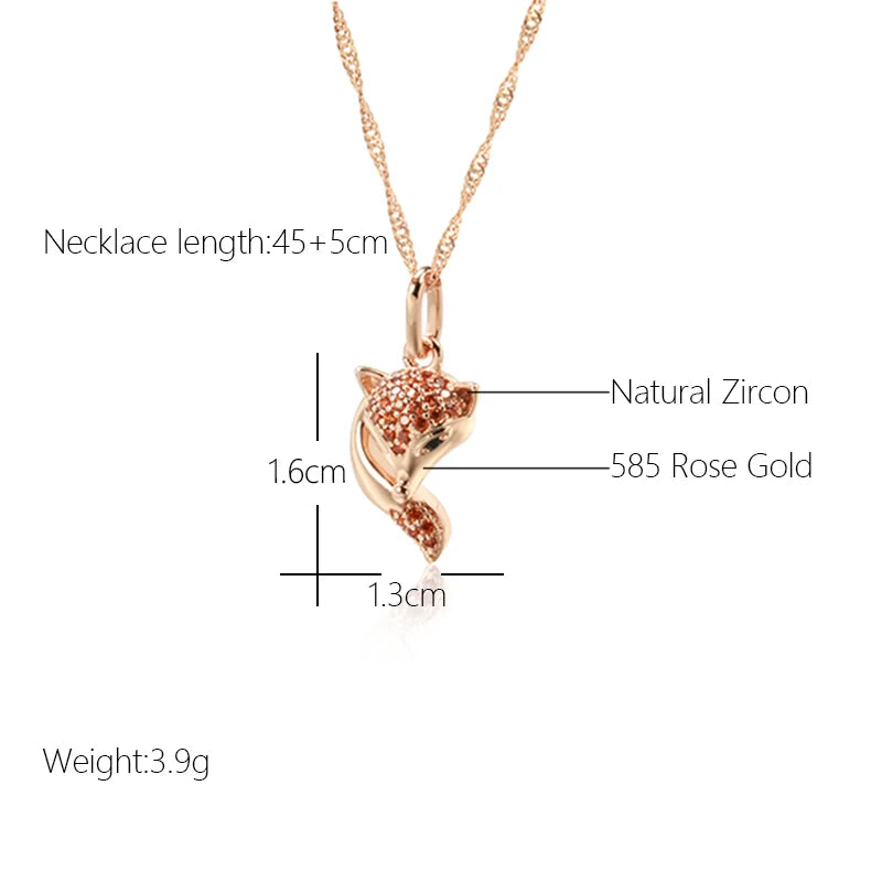 Natural Zircon Fox Necklace