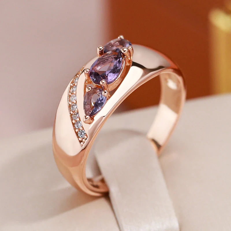 White/Purple Zircon Ring - ÉclatMystique