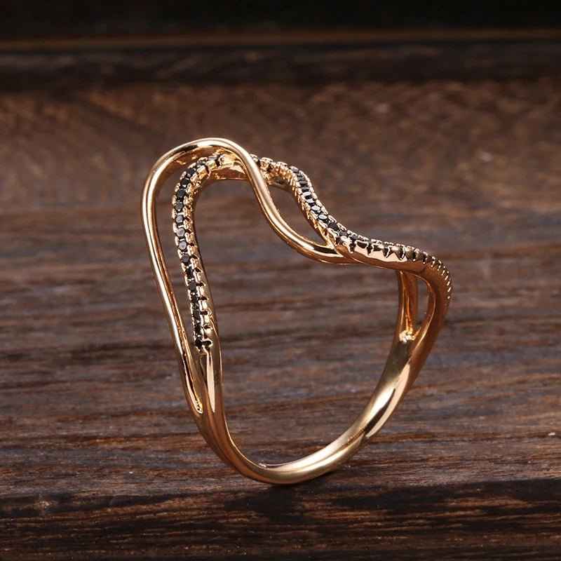 Entangled Black Zircon Ring - ÉclatMystique
