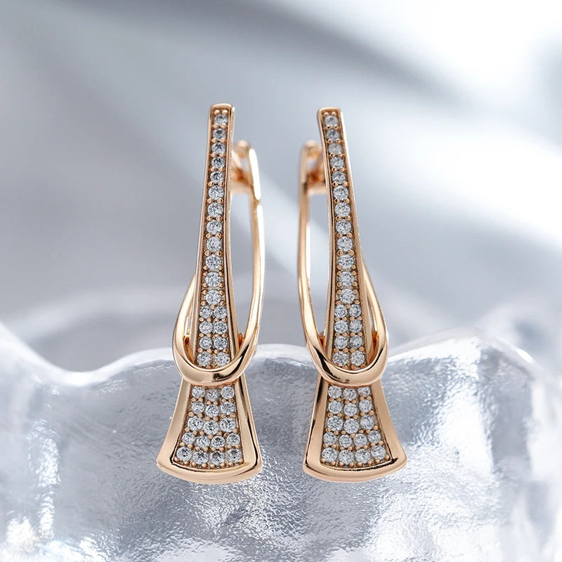 Zircon Triangle Pendant Earrings