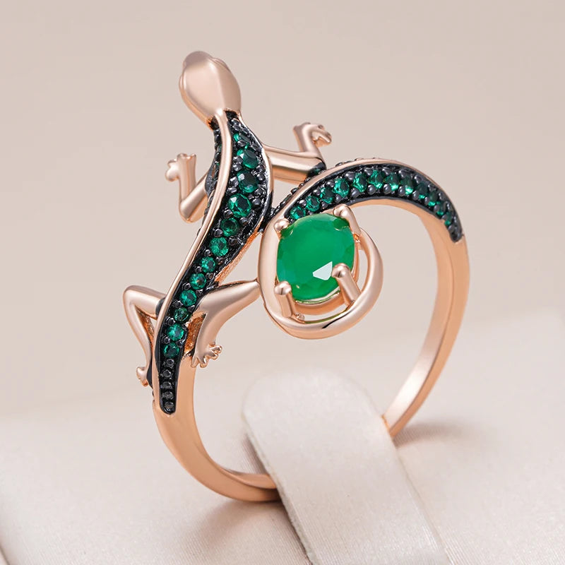 Natural Zircon Lizard Ring