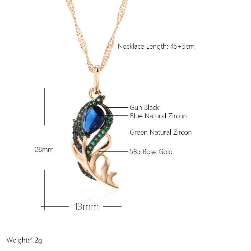 Blue Natural Zircon Necklace - ÉclatMystique