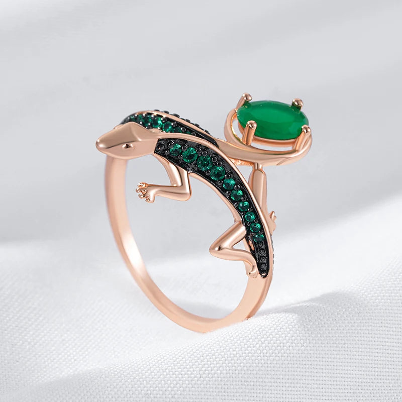 Natural Zircon Lizard Ring