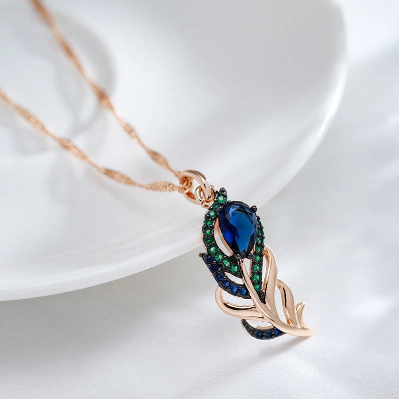 Blue Natural Zircon Necklace - ÉclatMystique