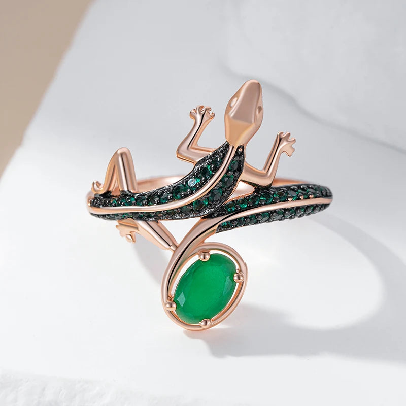 Natural Zircon Lizard Ring