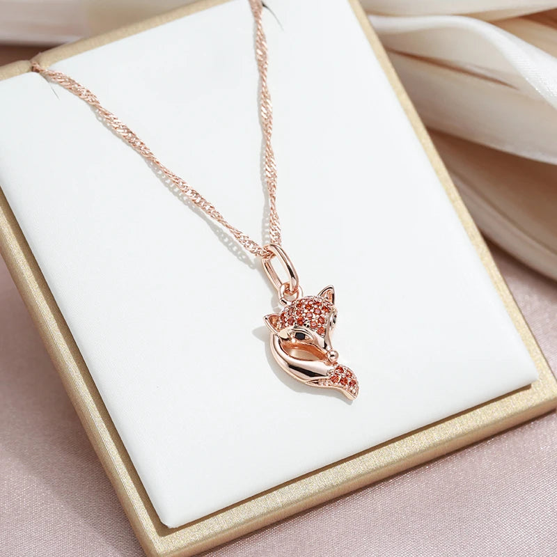 Natural Zircon Fox Necklace