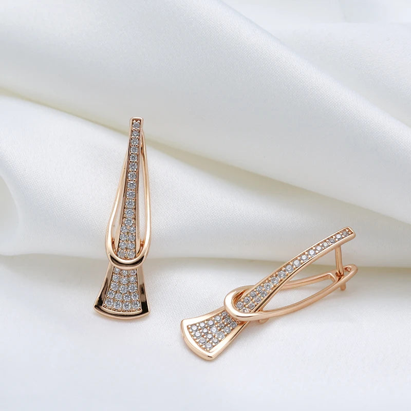 Zircon Triangle Pendant Earrings