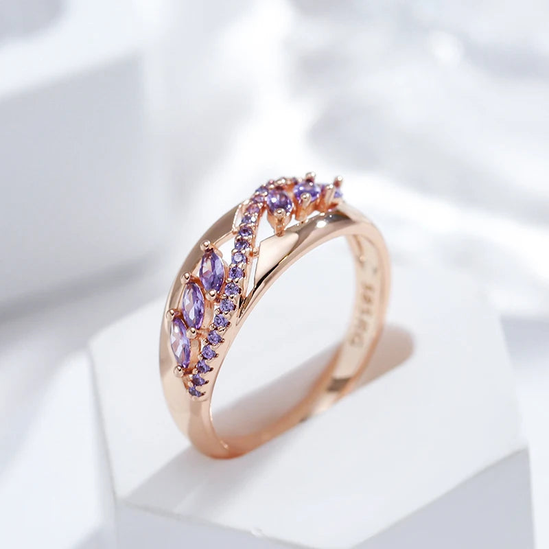 Sparkling Purple Zircon Ring - ÉclatMystique