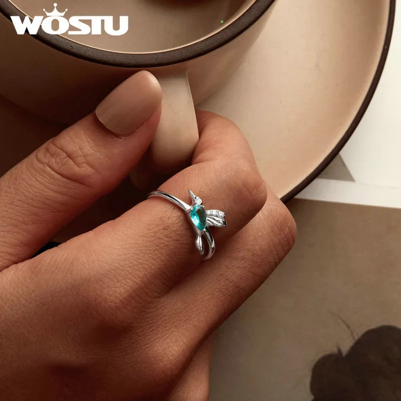 Mint Hummingbird Ring - ÉclatMystique