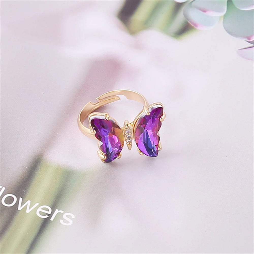 Colorful Butterfly Ring - ÉclatMystique