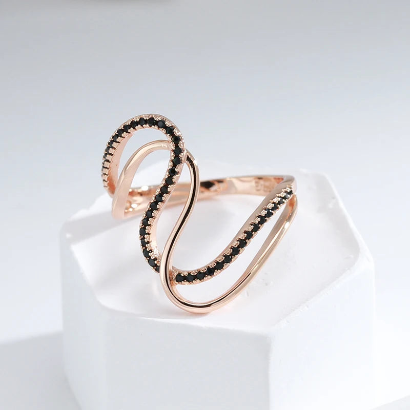 Entangled Black Zircon Ring - ÉclatMystique