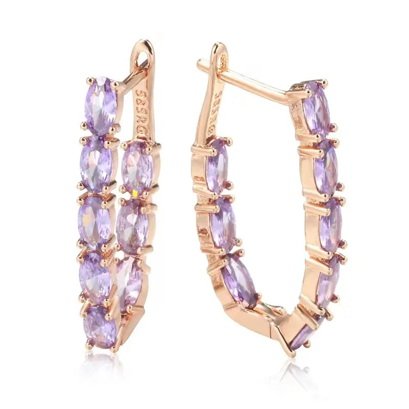 Purple Zircon Earrings - ÉclatMystique