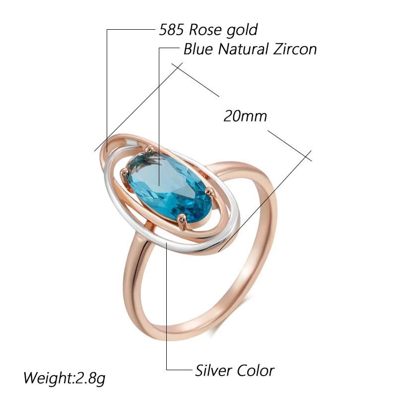 Oval Light Blue Zircon Ring - ÉclatMystique