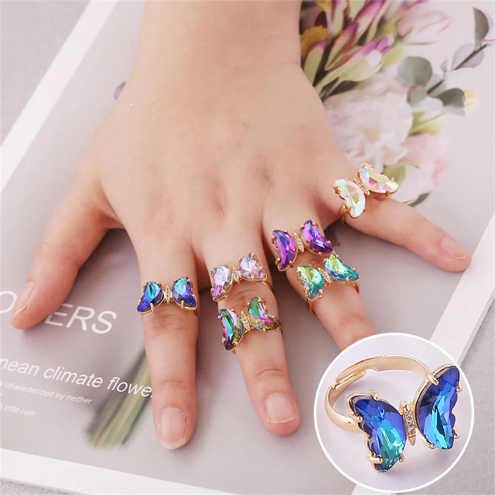 Colorful Butterfly Ring - ÉclatMystique