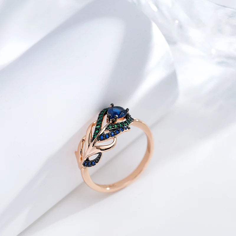Blue Natural Zircon Ring