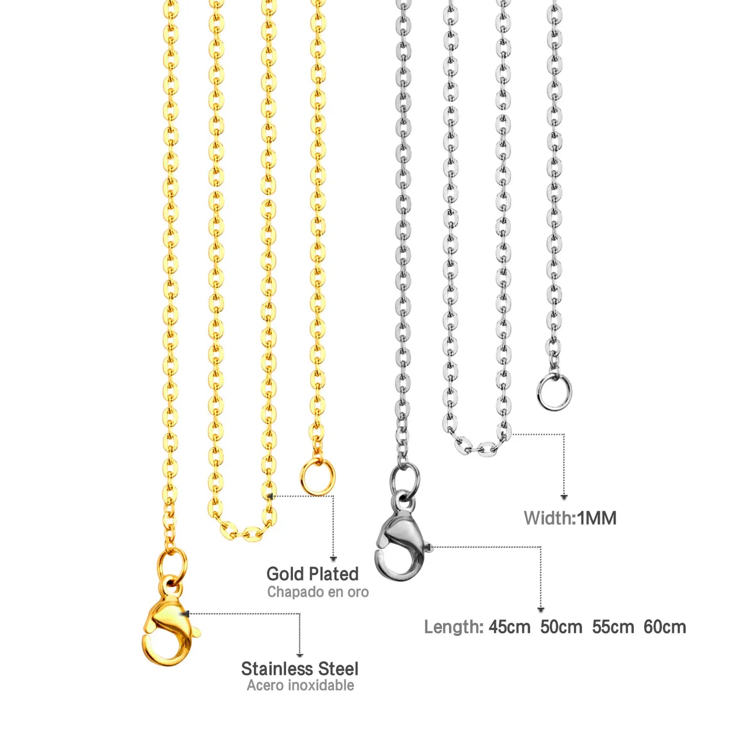 10 Pcs Stainless Steel Chains - ÉclatMystique