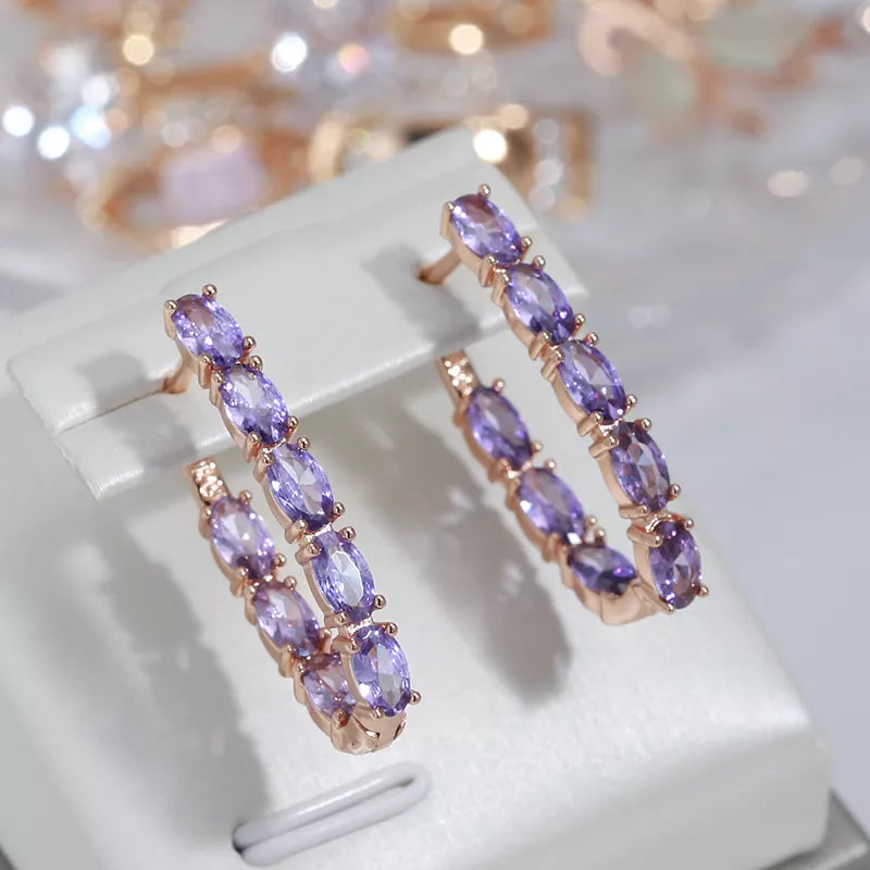 Purple Zircon Earrings - ÉclatMystique