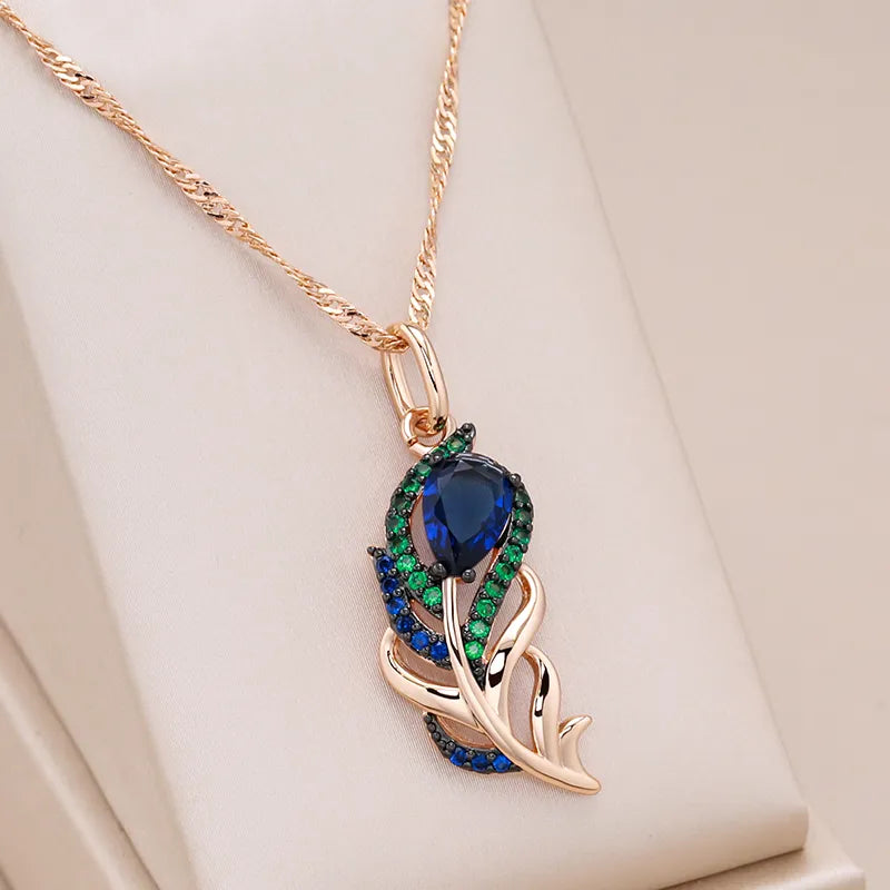 Blue Natural Zircon Necklace - ÉclatMystique
