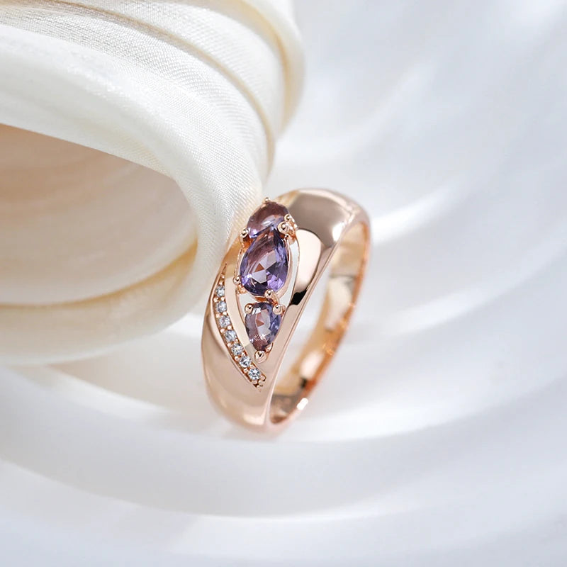 White/Purple Zircon Ring - ÉclatMystique