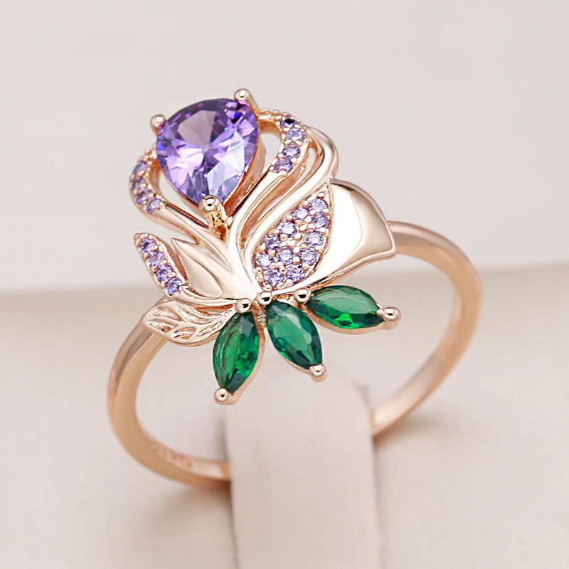 Purple Natural Zircon Ring