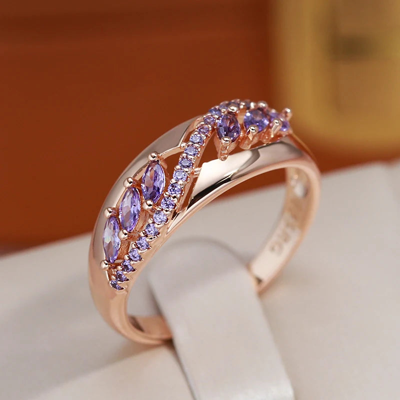 Sparkling Purple Zircon Ring - ÉclatMystique