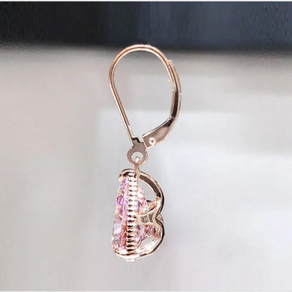 Pink Zirconia Drop Earrings - ÉclatMystique