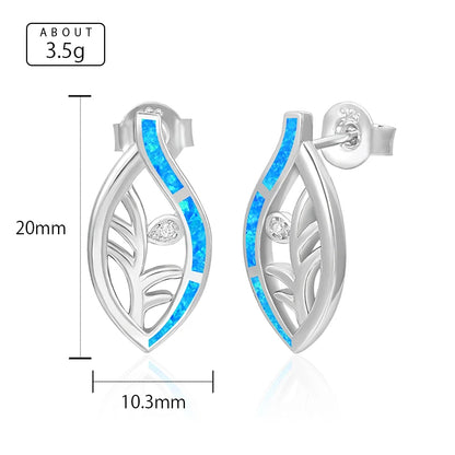 Opal Leaf Earrings