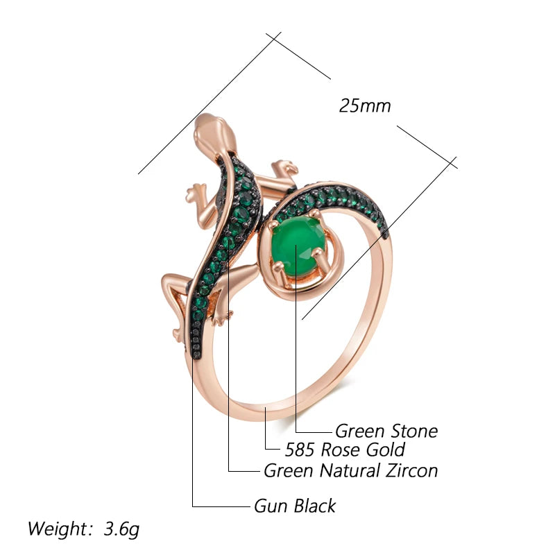 Natural Zircon Lizard Ring