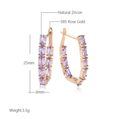 Purple Zircon Earrings - ÉclatMystique