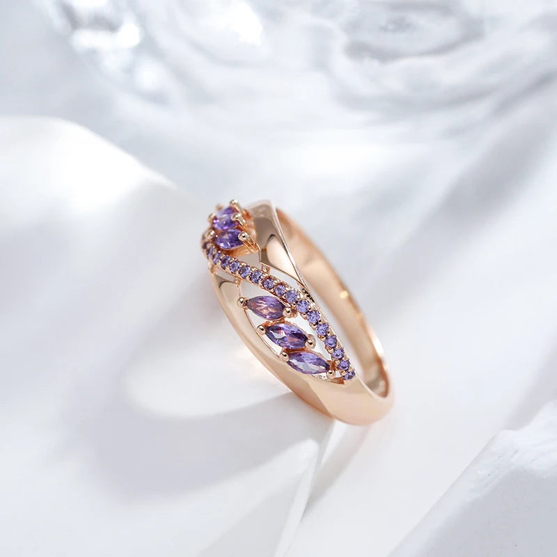 Sparkling Purple Zircon Ring - ÉclatMystique