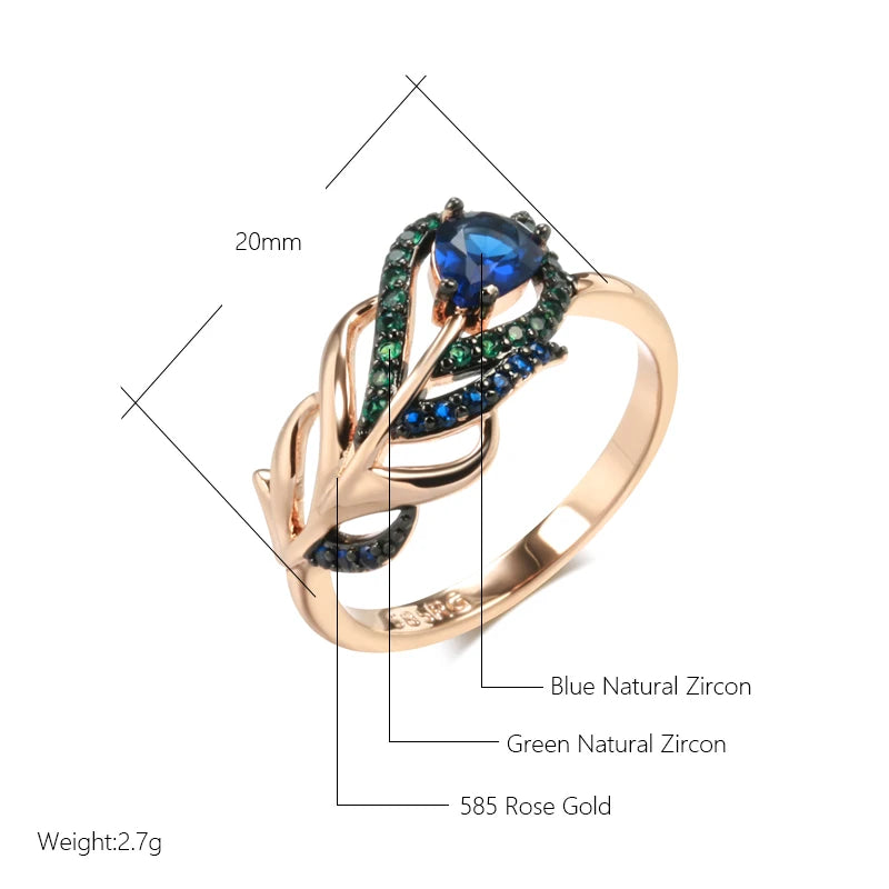 Blue Natural Zircon Ring