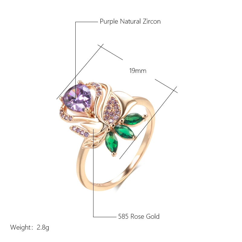 Purple Natural Zircon Ring