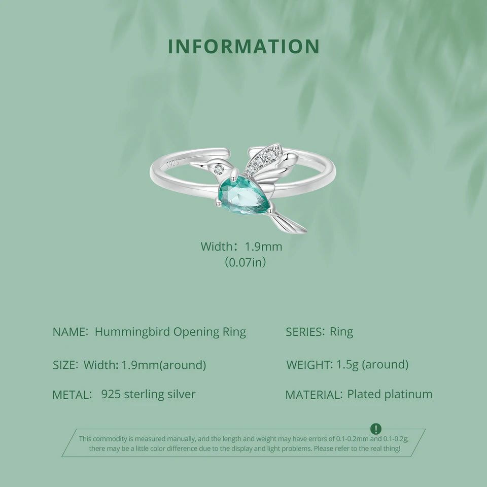 Mint Hummingbird Ring - ÉclatMystique