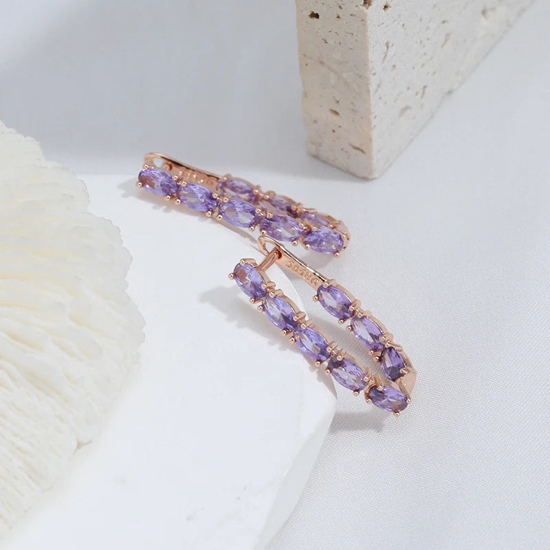 Purple Zircon Earrings - ÉclatMystique