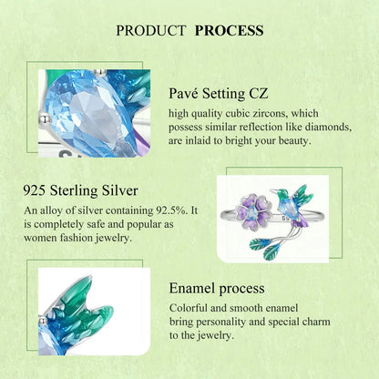 Crystal Hummingbird Ring