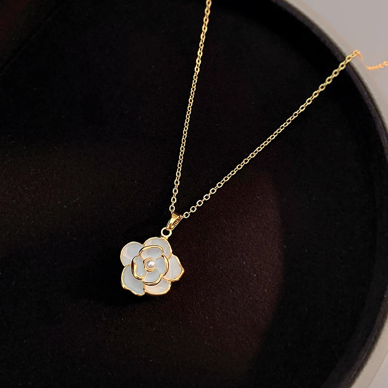 Camellia Flower Necklace - ÉclatMystique