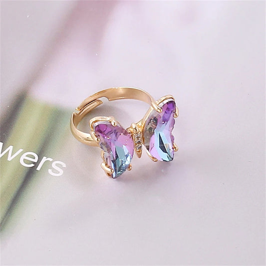 Colorful Butterfly Ring - ÉclatMystique