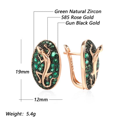Natural Zircon Lizard Earrings
