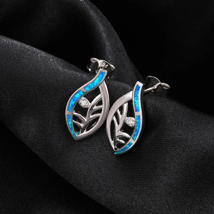 Opal Leaf Earrings