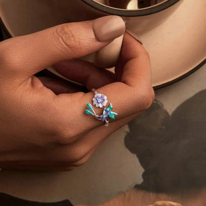 Crystal Hummingbird Ring