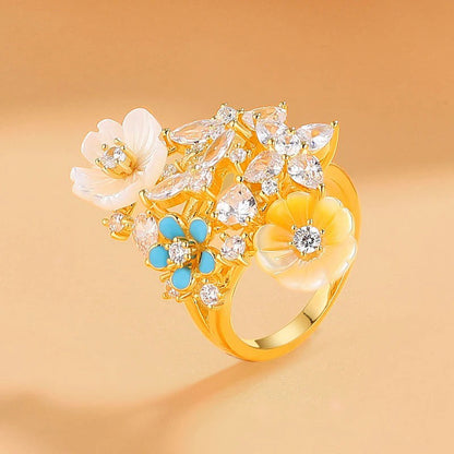 Natural Shell Flower Ring