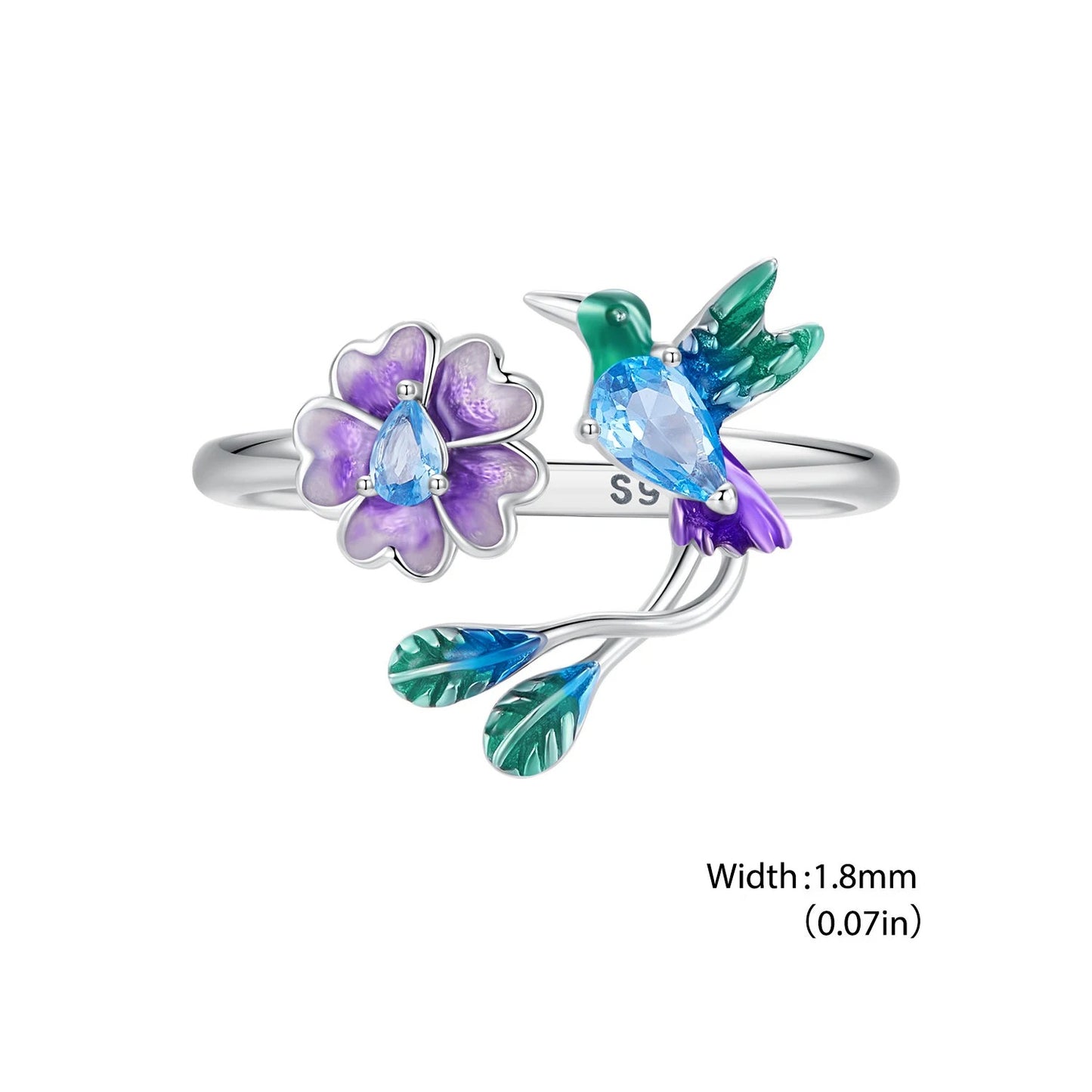 Crystal Hummingbird Ring