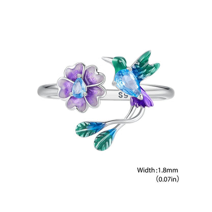 Crystal Hummingbird Ring